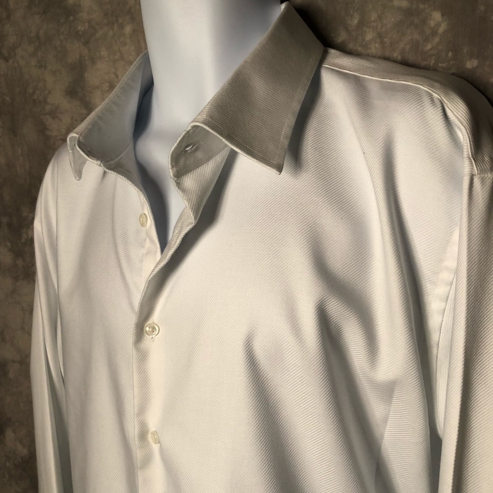 White Broletto trim fit dress shirt - French Cuffs